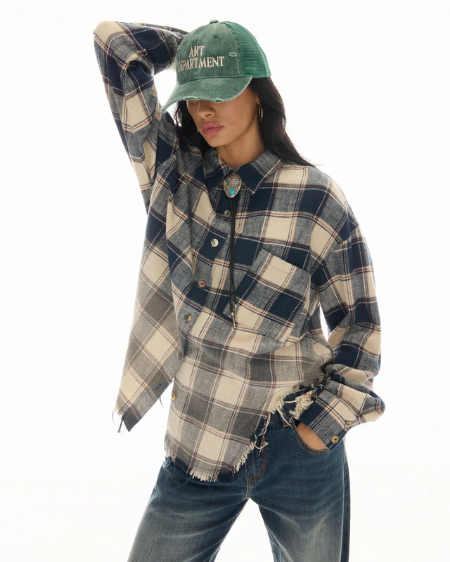 THE TALES - Cutaway Bleached Flannel Shirt