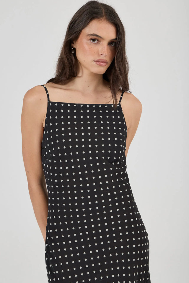 ROLLAS - Sloane Dress Polka Dot - Black / White