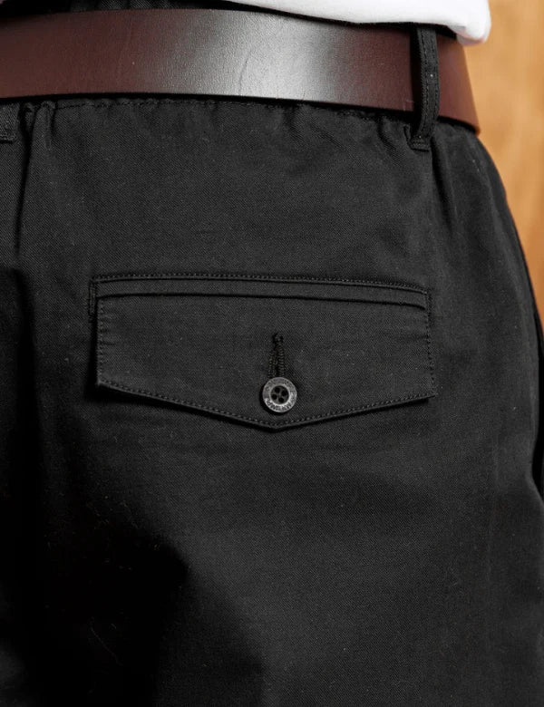 MR. SIMPLE - Chad Elastic Waist Relaxed Pant - Black-Pants-Mr. Simple-S-UPTOWN LOCAL