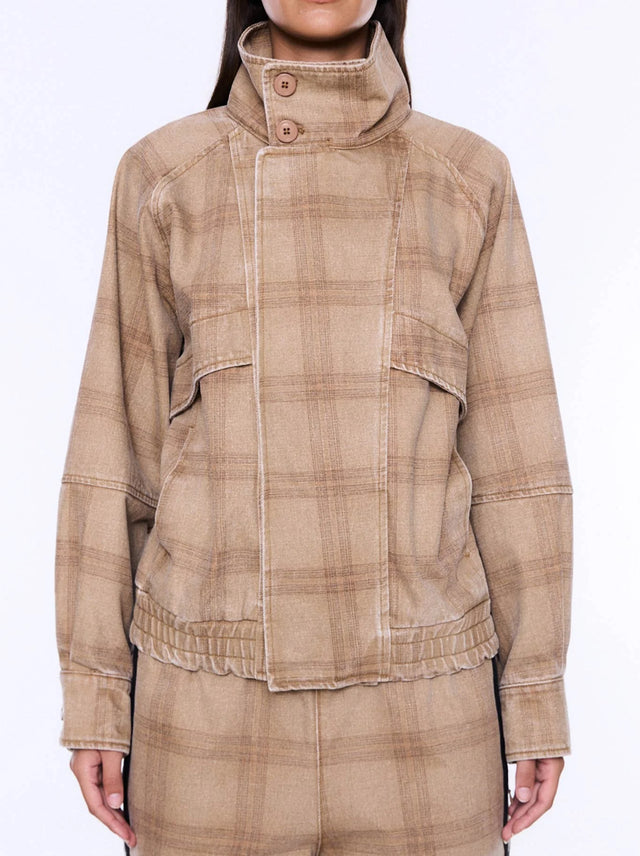 ENA PELLY - Zuri Jacket - Beige Check-Jackets-ENA PELLY-6-UPTOWN LOCAL