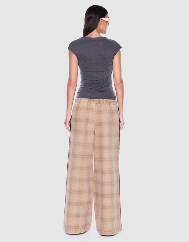 ENA PELLY - Myla Wide Leg Pant - Beige Check-Pants-ENA PELLY-6-UPTOWN LOCAL