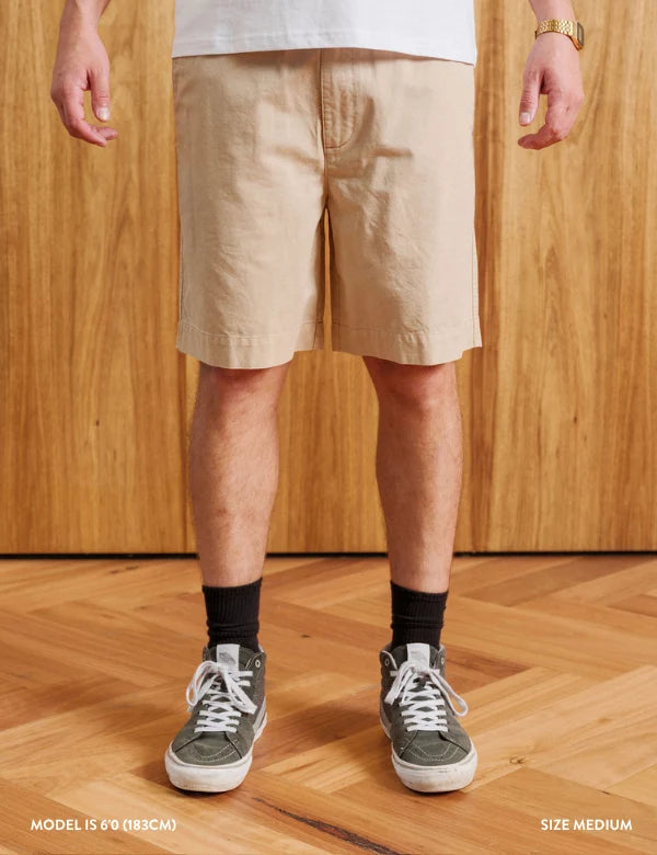 MR SIMPLE - Chad Elastic Waist Relaxed Short - Vintage Stone-Shorts-Mr. Simple-S-UPTOWN LOCAL