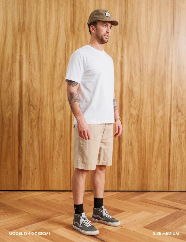 MR SIMPLE - Chad Elastic Waist Relaxed Short - Vintage Stone-Shorts-Mr. Simple-S-UPTOWN LOCAL