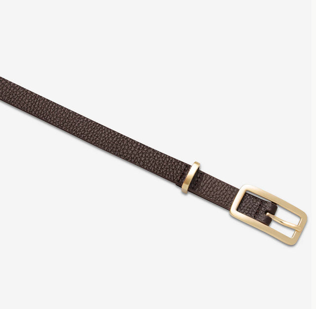 STATUS ANXIETY - Muse Belt - Choc / Gold-Belts-Status Anxiety-S/M-UPTOWN LOCAL
