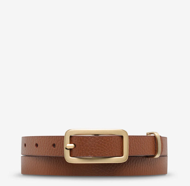 STATUS ANXIETY - Muse Belt - Tan /Gold-Belts-Status Anxiety-S/M-UPTOWN LOCAL