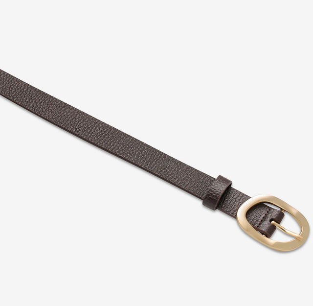 STATUS ANXIETY - Nocturne Belt - Choc / Gold-Belts-Status Anxiety-S/M-UPTOWN LOCAL