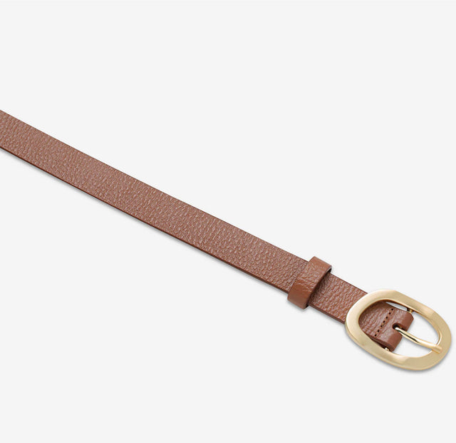 STATUS ANXIETY - Nocturne Belt - Tan / Gold-Belts-Status Anxiety-S/M-UPTOWN LOCAL