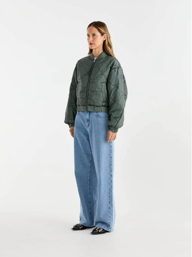 ENA PELLY - Magnolia Quilted Jacket - Olive-Jackets-ENA PELLY-6-UPTOWN LOCAL