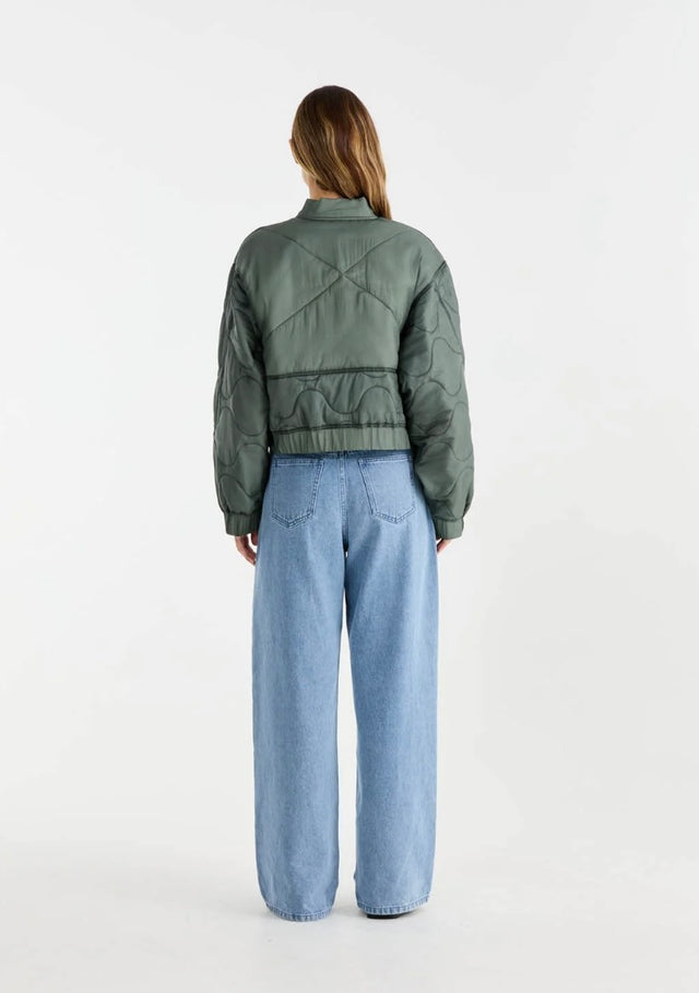 ENA PELLY - Magnolia Quilted Jacket - Olive-Jackets-ENA PELLY-6-UPTOWN LOCAL