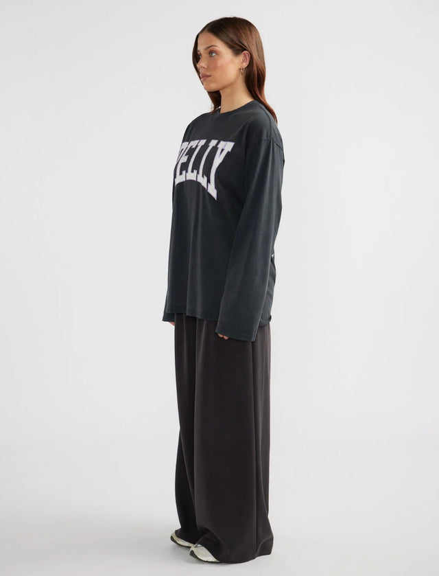 ENA PELLY - Vintage Collegiate Long Sleeve - Vintage Black/ Lavender-Shirts-ENA PELLY-6-UPTOWN LOCAL