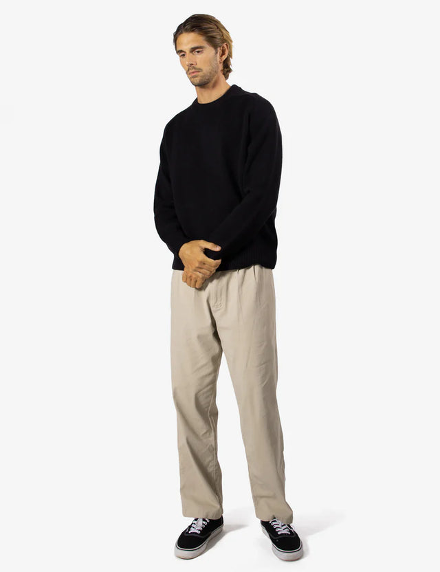MR SIMPLE - Fred Crew Wool Knit - Black-Sweaters-Mr. Simple-S-UPTOWN LOCAL