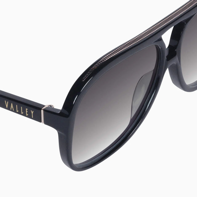 VALLEY - Bang Bang - Gloss Black Gold Metal / Black Polarised Lens-Sunglasses-Valley-UPTOWN LOCAL