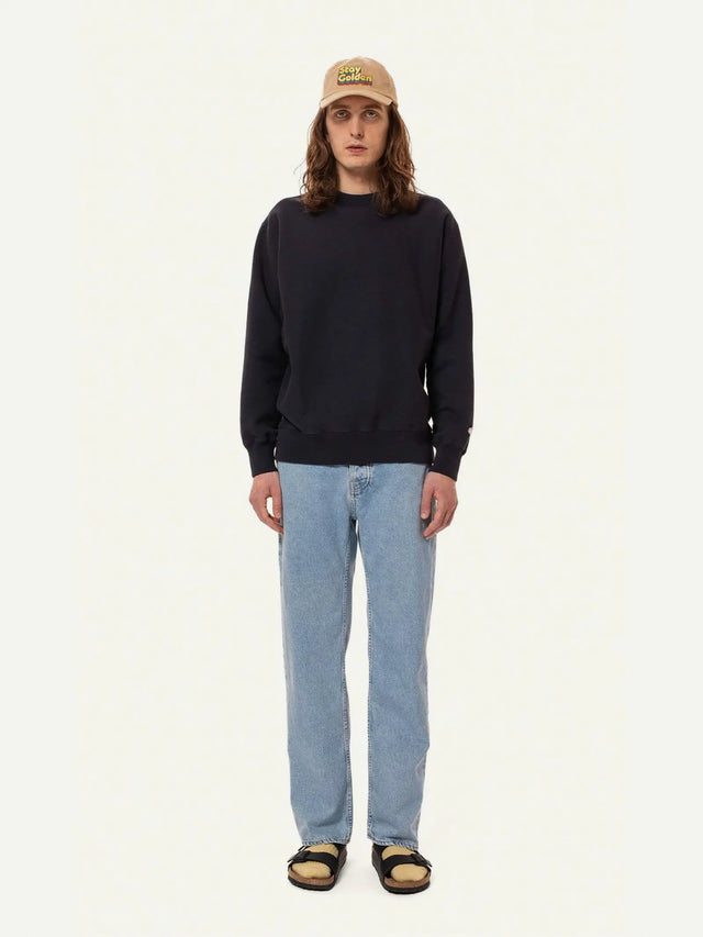 NUDIE JEANS - Hasse Crew Neck Sweatshirt - Navy-Sweaters-Nudie Jeans-S-UPTOWN LOCAL