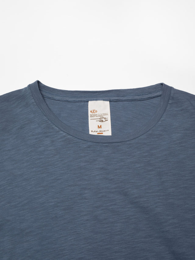 NUDIE JEANS - Roffe T-Shirt - Bluegrey-T-Shirts-Nudie Jeans-S-UPTOWN LOCAL
