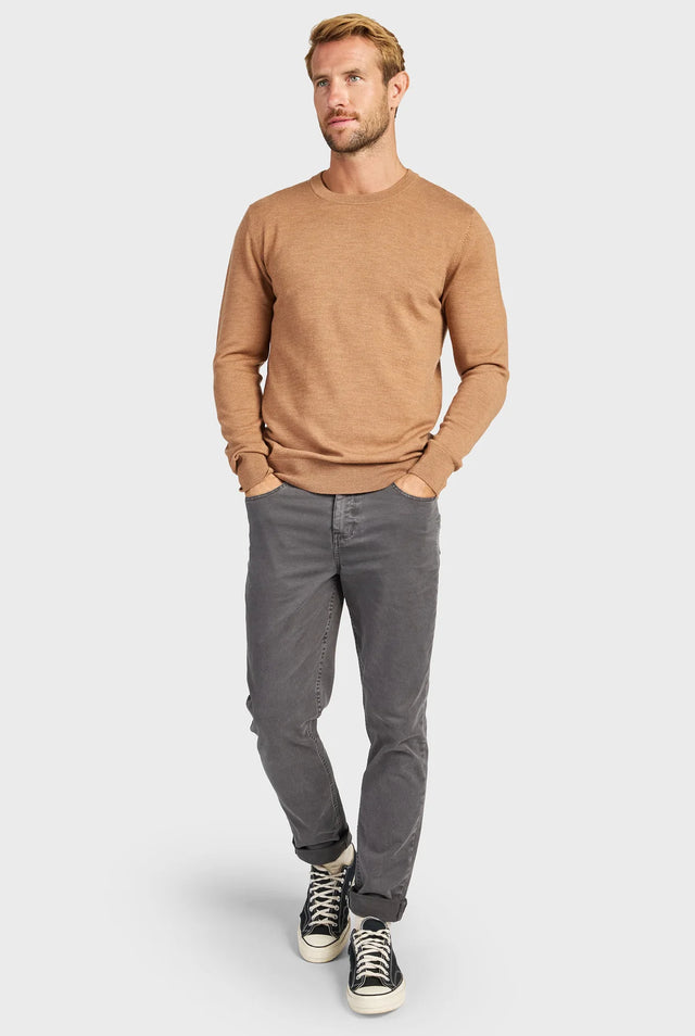 ACADEMY BRAND - Merino Crew - Otter Tan-Sweaters-Academy Brand-S-UPTOWN LOCAL