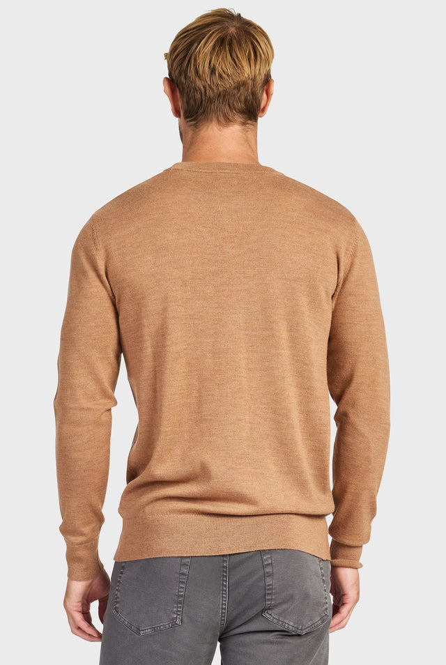 ACADEMY BRAND - Merino Crew - Otter Tan-Sweaters-Academy Brand-S-UPTOWN LOCAL