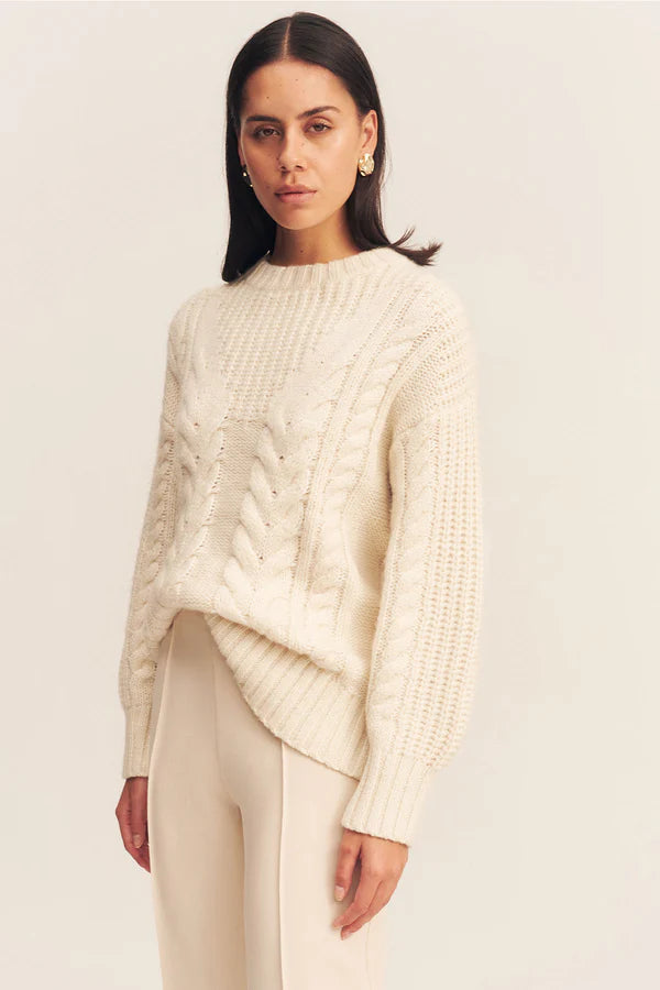 SHONA JOY - Bond Cable Sweater - Vanilla-Sweaters-Shona Joy-XS-UPTOWN LOCAL