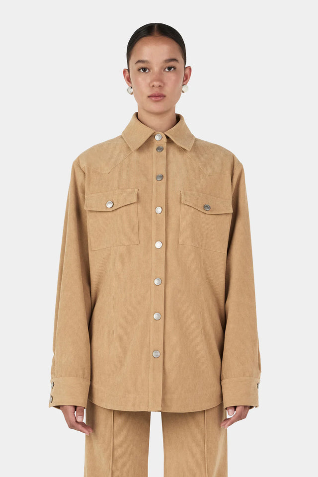 HANSEN & GRETEL - Jackson Corduroy Shirt - Taupe-Shirts-Hansen and Gretel-XS-UPTOWN LOCAL