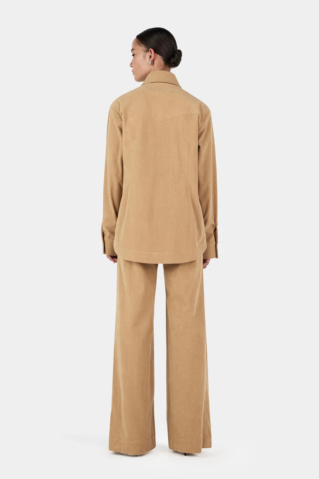 HANSEN & GRETEL - Jackson Corduroy Shirt - Taupe-Shirts-Hansen and Gretel-XS-UPTOWN LOCAL