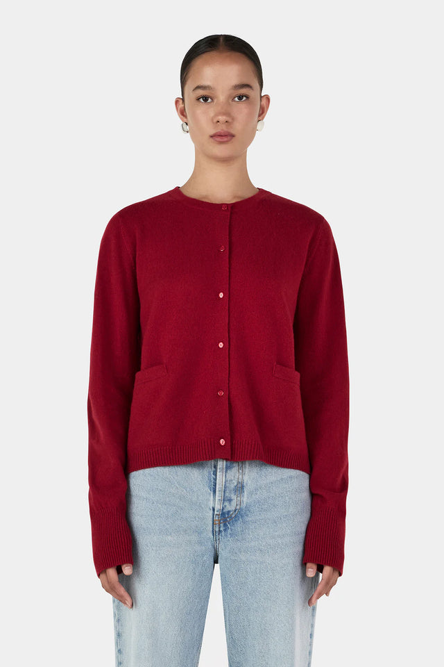 HANSEN & GRETEL - Dolly Cashmere Cardigan - Red Dahlia-Sweaters-Hansen and Gretel-XS-UPTOWN LOCAL