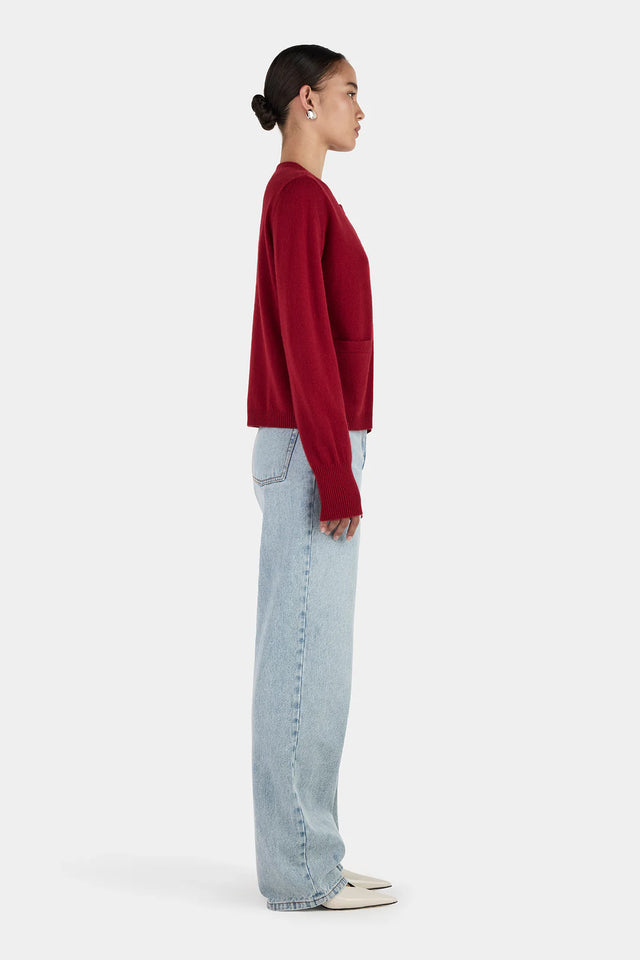 HANSEN & GRETEL - Dolly Cashmere Cardigan - Red Dahlia-Sweaters-Hansen and Gretel-XS-UPTOWN LOCAL