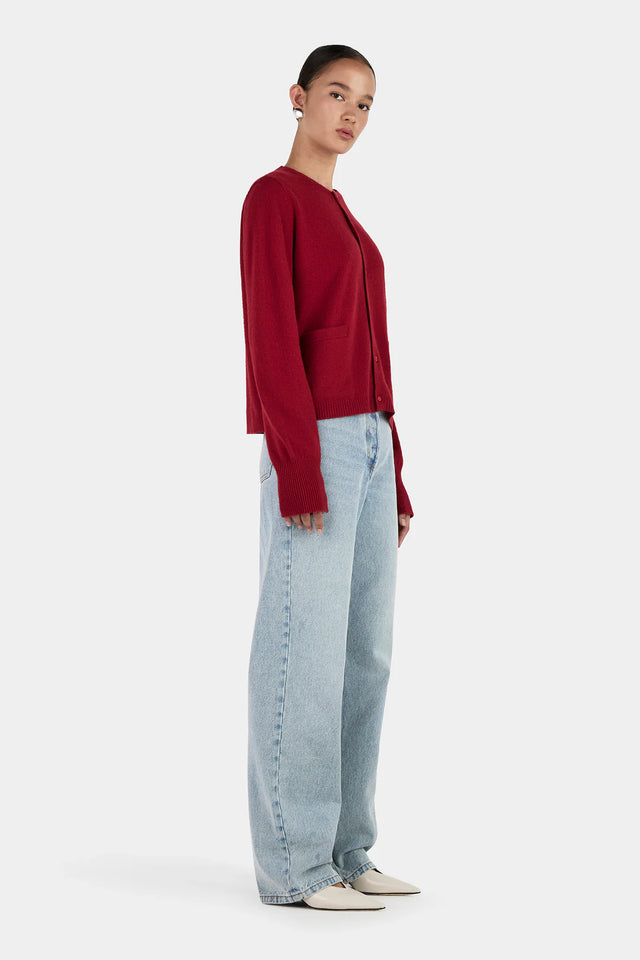 HANSEN & GRETEL - Dolly Cashmere Cardigan - Red Dahlia-Sweaters-Hansen and Gretel-XS-UPTOWN LOCAL