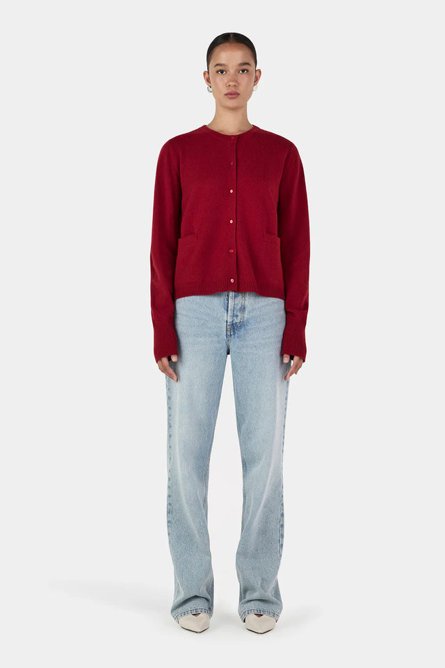 HANSEN & GRETEL - Dolly Cashmere Cardigan - Red Dahlia-Sweaters-Hansen and Gretel-XS-UPTOWN LOCAL