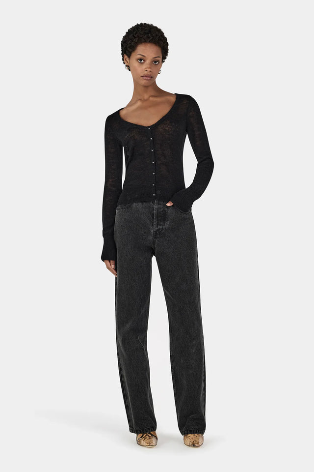 HANSEN & GRETEL - Sylvie Knit Top - Black-Tops-Hansen and Gretel-XS-UPTOWN LOCAL