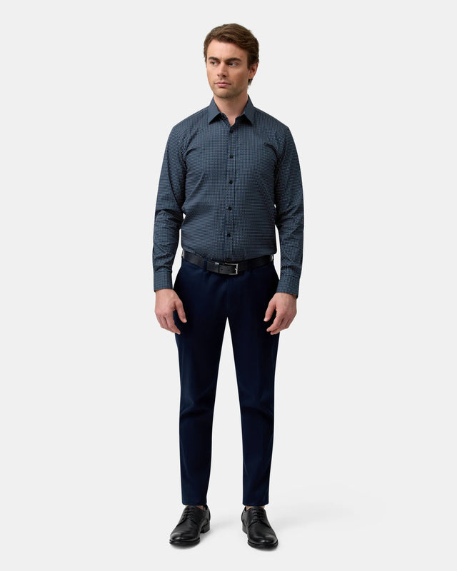 BROOKSFIELD - Stretch Performance Reg Fit - Black/Navy-Shirts-Brooksfield-40-UPTOWN LOCAL