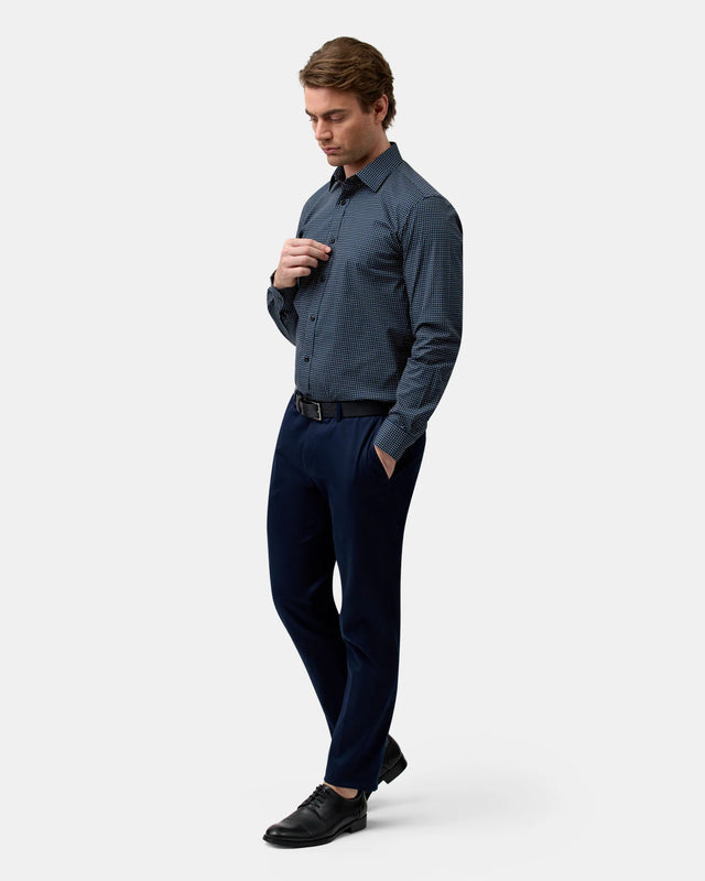 BROOKSFIELD - Stretch Performance Reg Fit - Black/Navy-Shirts-Brooksfield-40-UPTOWN LOCAL