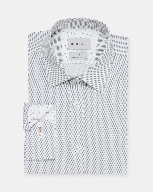 BROOKSFIELD - Stretch Performance Reg Fit - Oyster-Shirts-Brooksfield-40-UPTOWN LOCAL