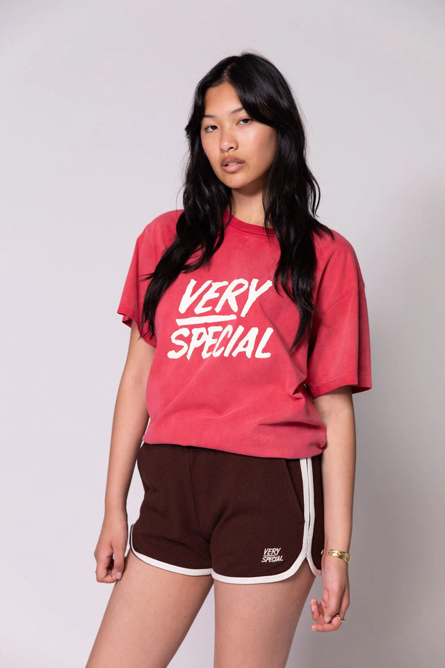 SOMETHING VERY SPECIAL - Stacked Logo - Washed Red-tee-Something Very Special-S-UPTOWN LOCAL