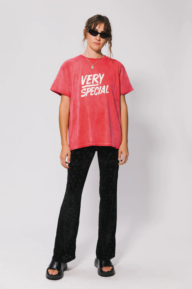 SOMETHING VERY SPECIAL - Stacked Logo - Washed Red-tee-Something Very Special-S-UPTOWN LOCAL