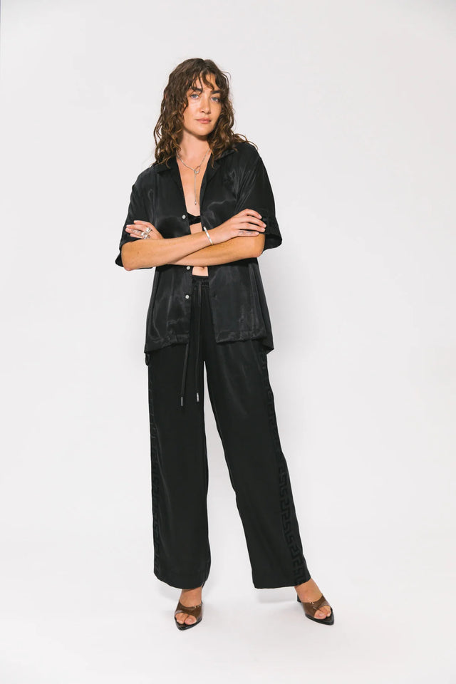 SOMETHING VERY SPECIAL - Geo Resort Shirt - Black Panel-Shirts-Something Very Special-XS-UPTOWN LOCAL