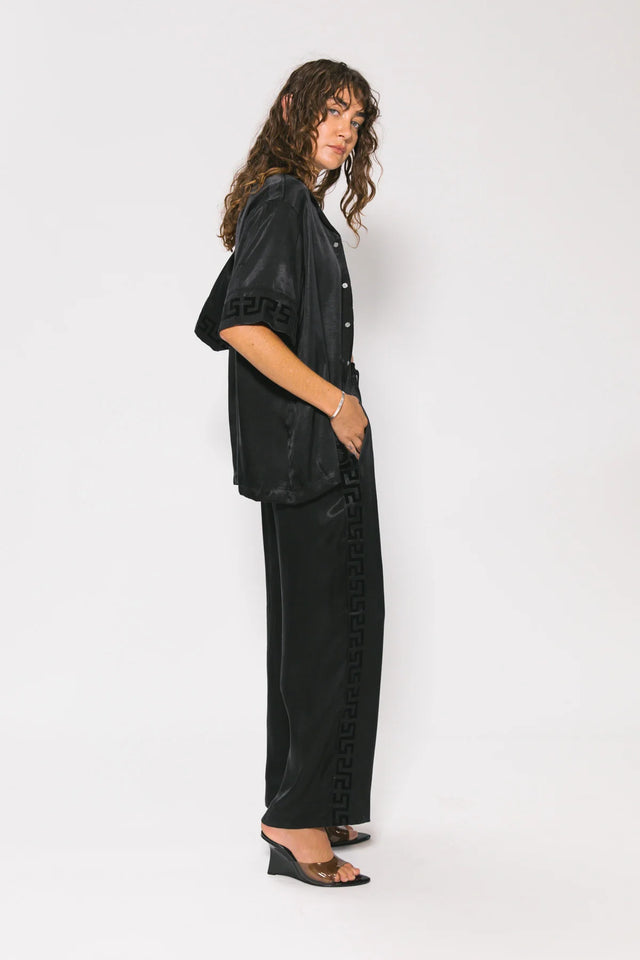 SOMETHING VERY SPECIAL - Geo Resort Shirt - Black Panel-Shirts-Something Very Special-XS-UPTOWN LOCAL