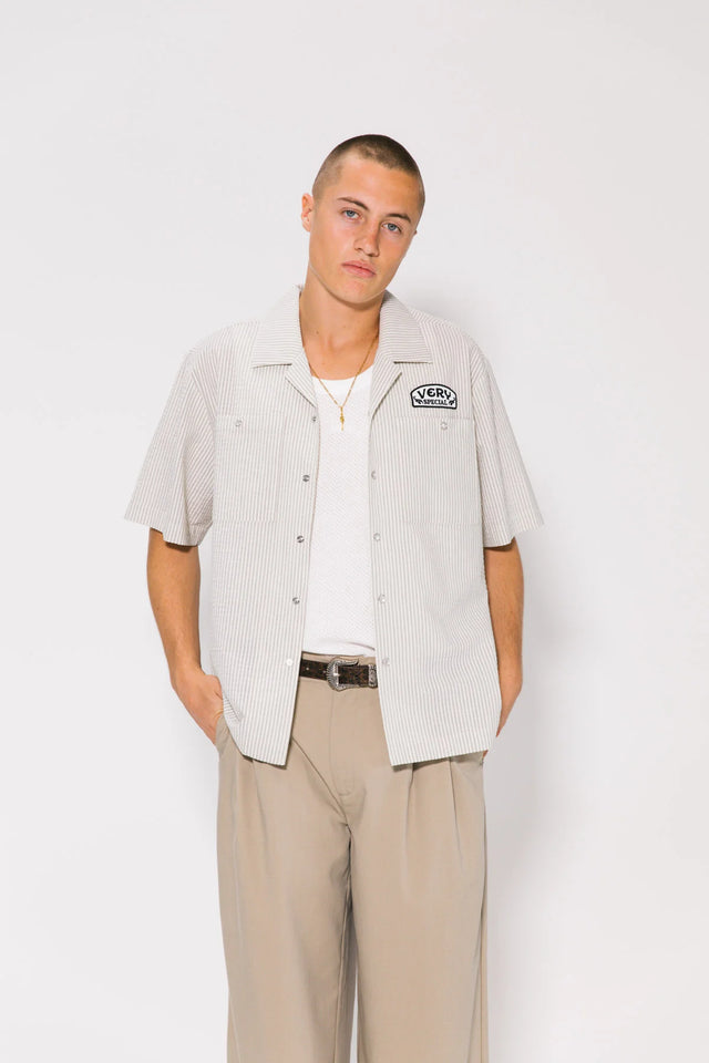 SOMETHING VERY SPECIAL - Work Shirt - Seersucker-Shirts-Something Very Special-XS-UPTOWN LOCAL