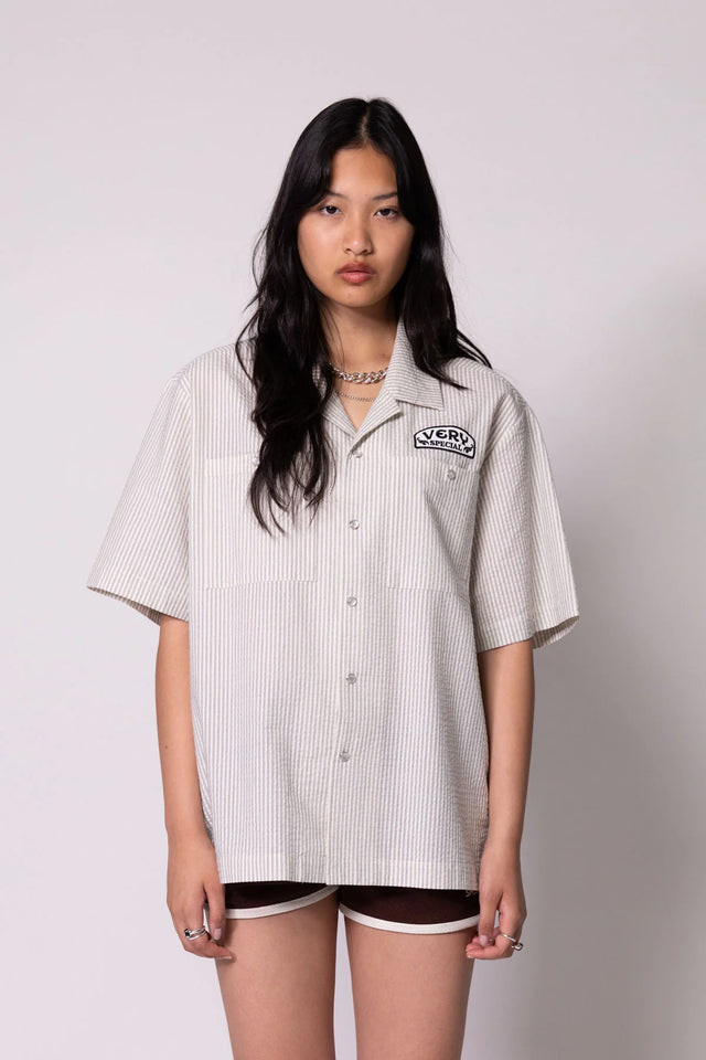 SOMETHING VERY SPECIAL - Work Shirt - Seersucker-Shirts-Something Very Special-XS-UPTOWN LOCAL