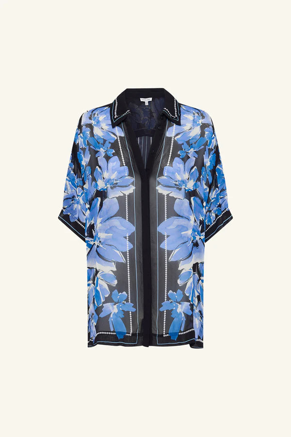SHONA JOY - Sabine Shirt - Bluewing Mosaic-Shirts-Shona Joy-6-UPTOWN LOCAL