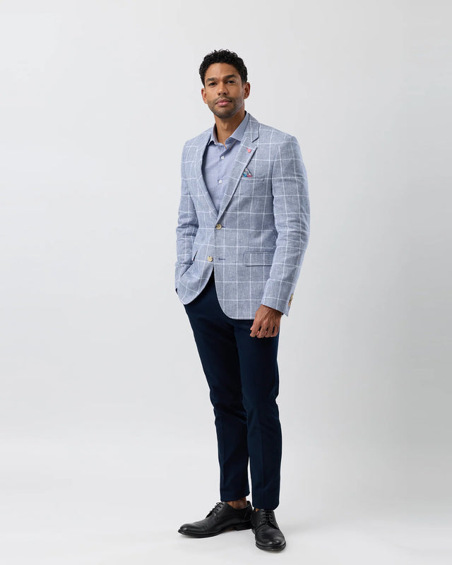 BROOKSFIELD - Fully Lined Blazer - Blue Linen-Blazer-Brooksfield-38-UPTOWN LOCAL