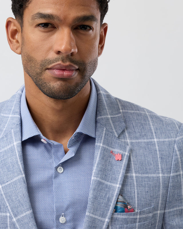 BROOKSFIELD - Fully Lined Blazer - Blue Linen-Blazer-Brooksfield-38-UPTOWN LOCAL