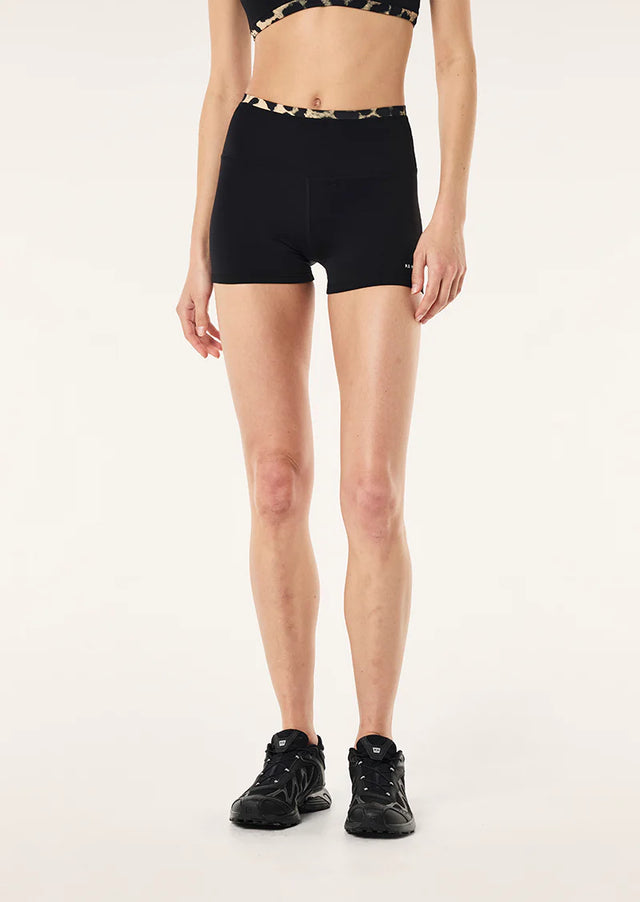 PE NATION - Vita 2.5” Bike Short - Black / Leopard-Leggings-PE Nation-S-UPTOWN LOCAL