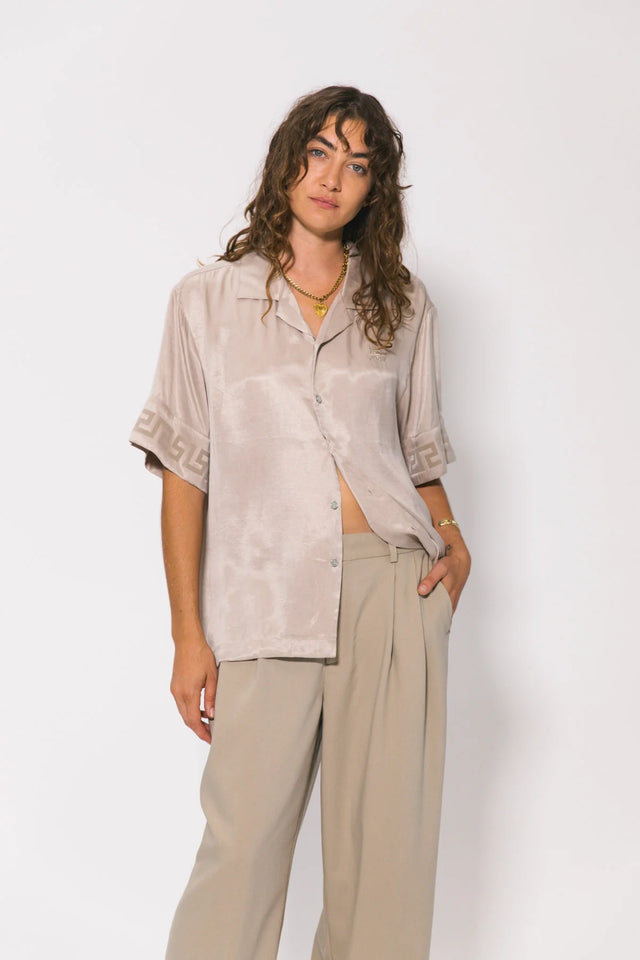 SOMETHING VERY SPECIAL - Panel Geo Resort Shirt - Stone-T-Shirts-Something Very Special-S-UPTOWN LOCAL