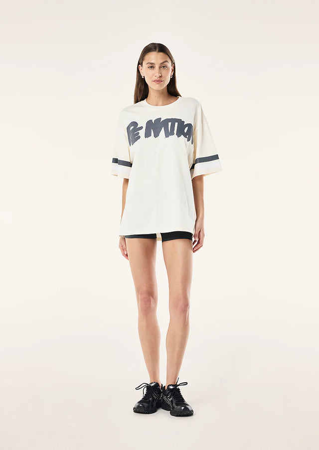 PE NATION - Frontline Oversize Tee - Pearled Ivory-T-Shirts-PE Nation-XS-UPTOWN LOCAL