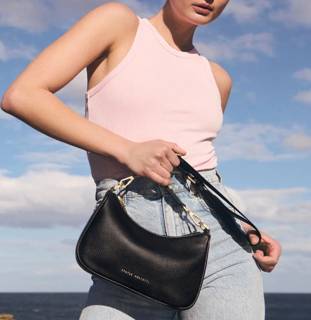 STATUS ANXIETY - Look Both Ways - Black / Brushed Gold-Handbag & Wallet Accessories-Status Anxiety-UPTOWN LOCAL