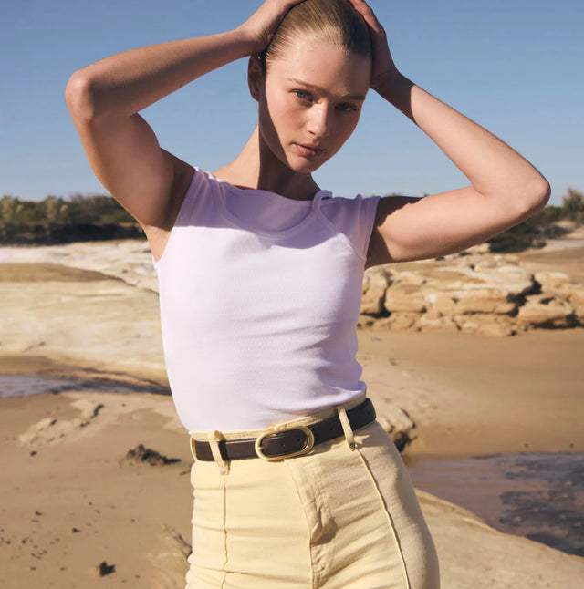 STATUS ANXIETY - Final Loop - Choc Nappa / Gold-Belts-Status Anxiety-S/M-UPTOWN LOCAL