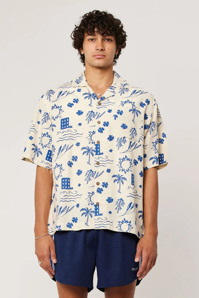 ROLLAS - Breakwater Bowler Shirt - Natural-Shirts-Rolla's-S-UPTOWN LOCAL