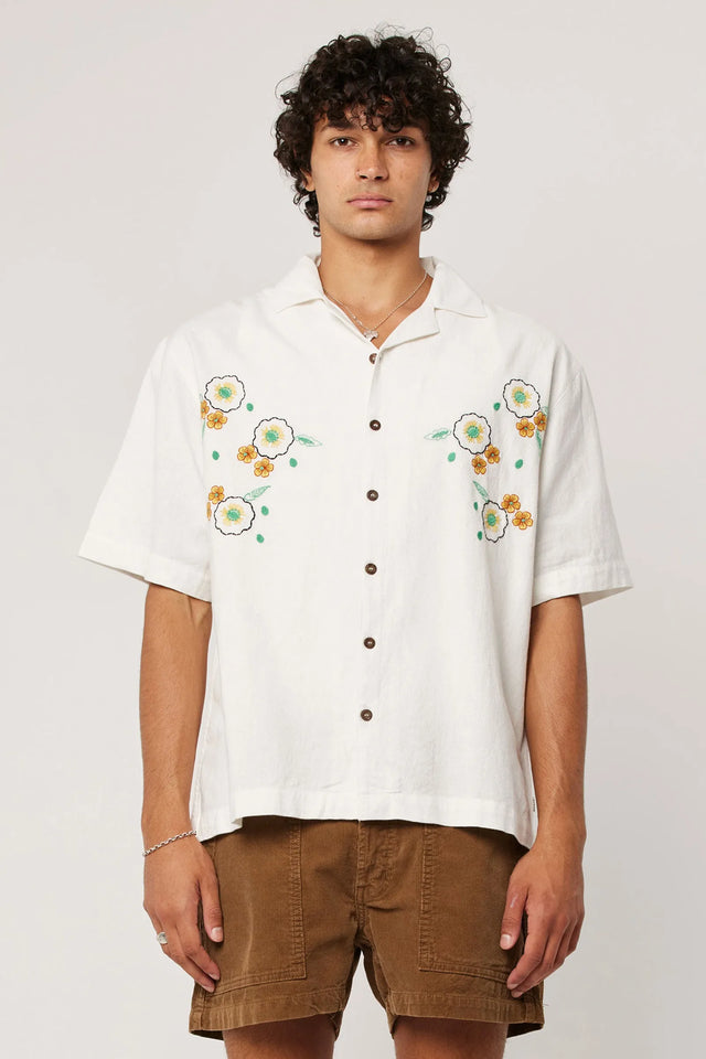 ROLLAS - Natsurtium Bowler Shirt - Off White-Shirts-Rolla's-S-UPTOWN LOCAL