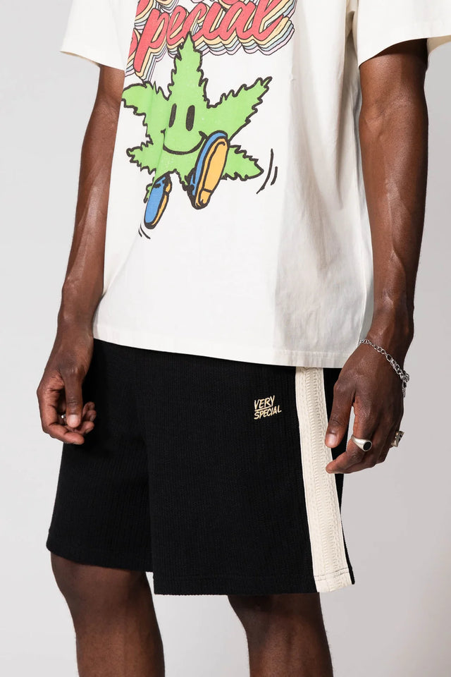 SOMETHING VERY SPECIAL - Black Knitted Relaxed Short-Shorts-Something Very Special-S-UPTOWN LOCAL