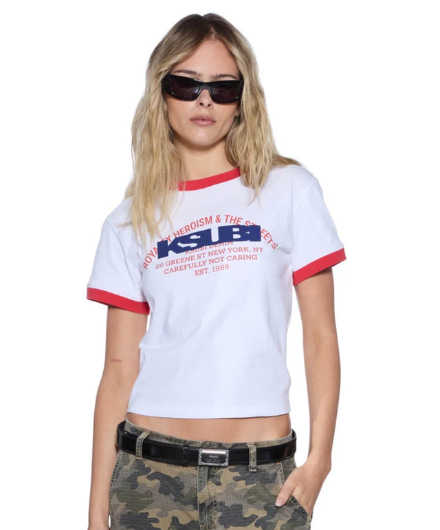 KSUBI - Varsity Shrunken SS Tee - White-T-Shirts-Ksubi-6/XS-UPTOWN LOCAL