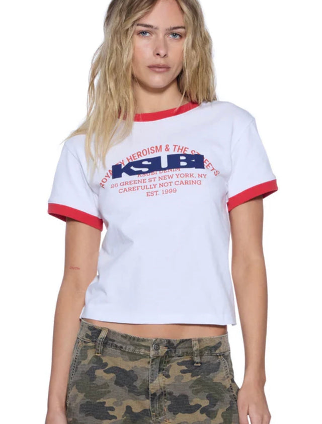 KSUBI - Varsity Shrunken SS Tee - White-T-Shirts-Ksubi-6/XS-UPTOWN LOCAL